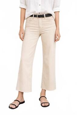 NEW FIDELITY katie wide leg crop jean in tan